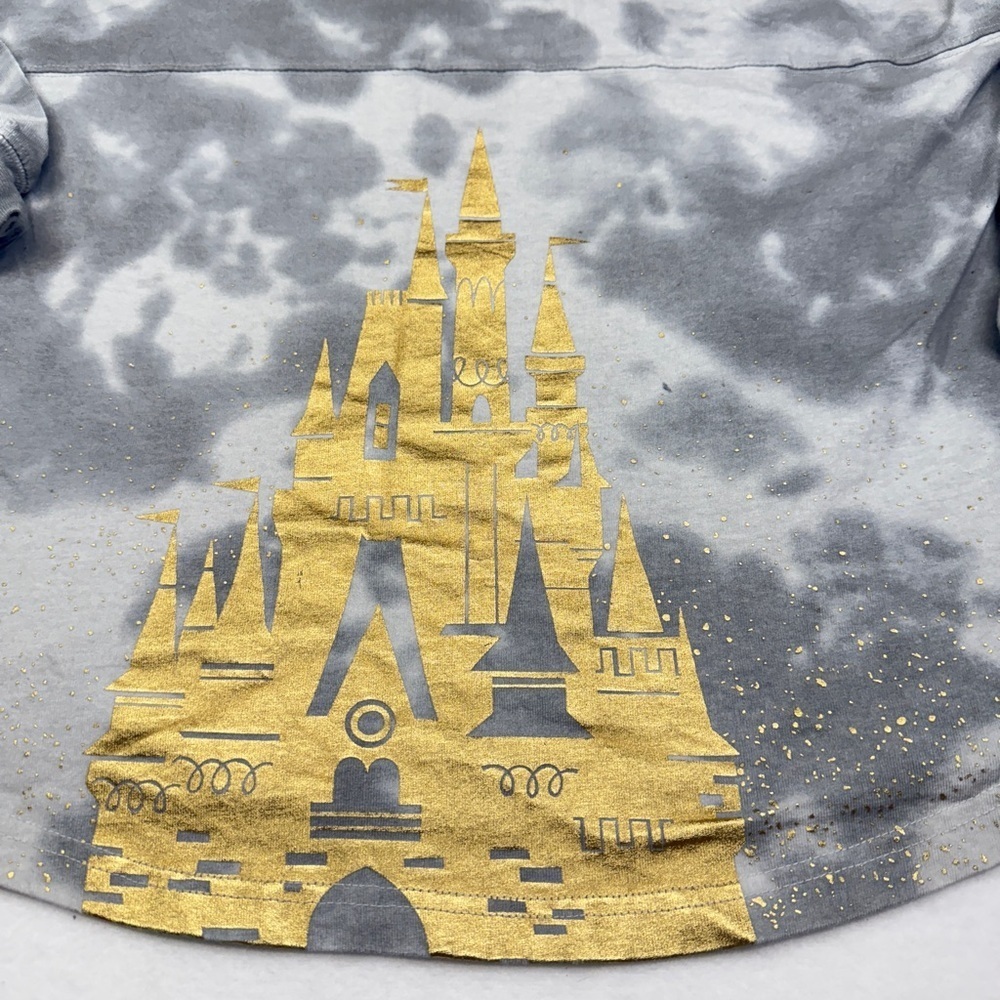 2024 Cinderella Disney Gray and Gold Sweatshirt Tie Dye - Picture 3 of 4